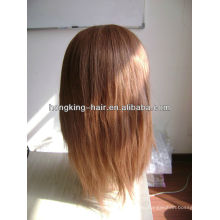 светло-коричневый человеческих волос парик шнурка